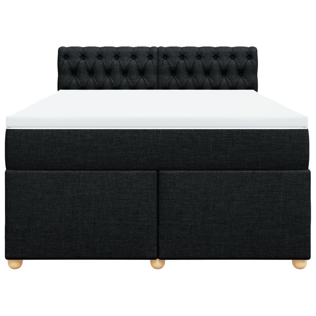 Boxspring met matras stof zwart 140x190 cm is nu te koop bij PeponiXL, paradijselijk wonen!
