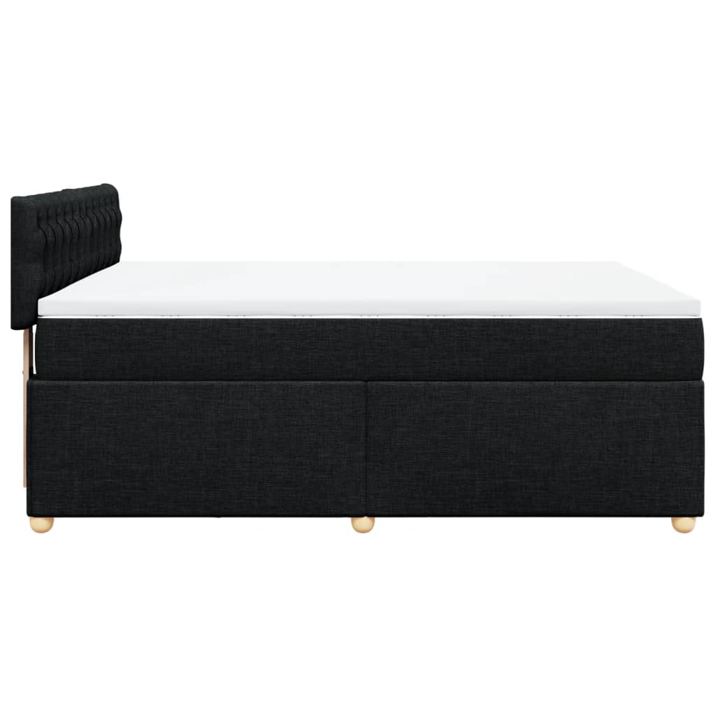 Boxspring met matras stof zwart 140x190 cm is nu te koop bij PeponiXL, paradijselijk wonen!