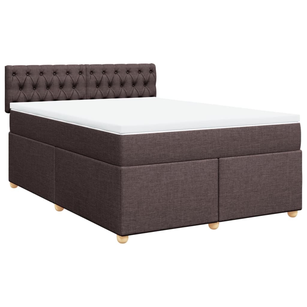 Boxspring met matras stof donkerbruin 140x190 cm is nu te koop bij PeponiXL, paradijselijk wonen!