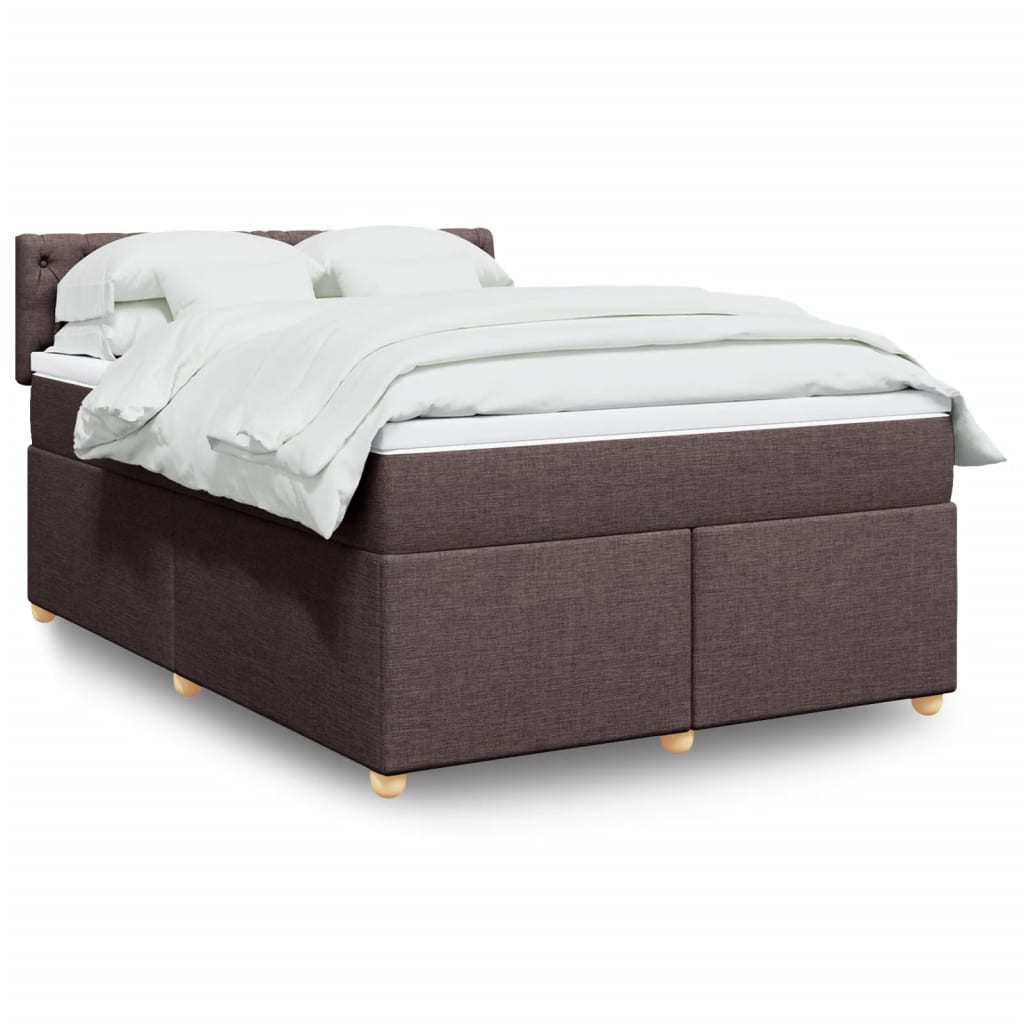 Boxspring met matras stof donkerbruin 140x190 cm is nu te koop bij PeponiXL, paradijselijk wonen!