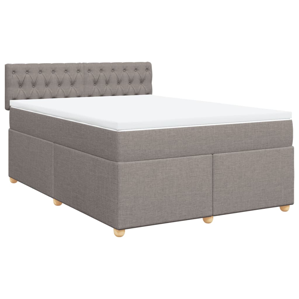 Boxspring met matras stof taupe 140x190 cm is nu te koop bij PeponiXL, paradijselijk wonen!