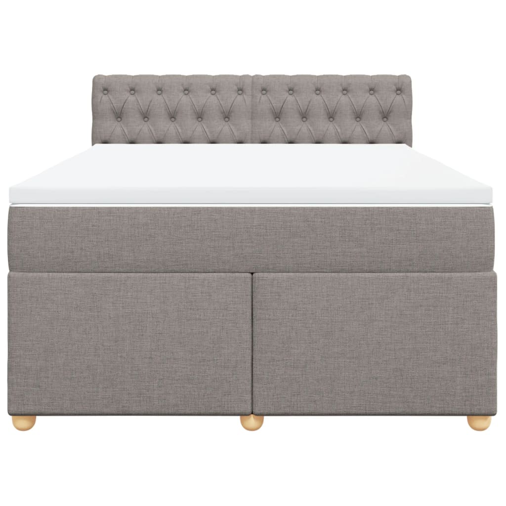 Boxspring met matras stof taupe 140x190 cm is nu te koop bij PeponiXL, paradijselijk wonen!