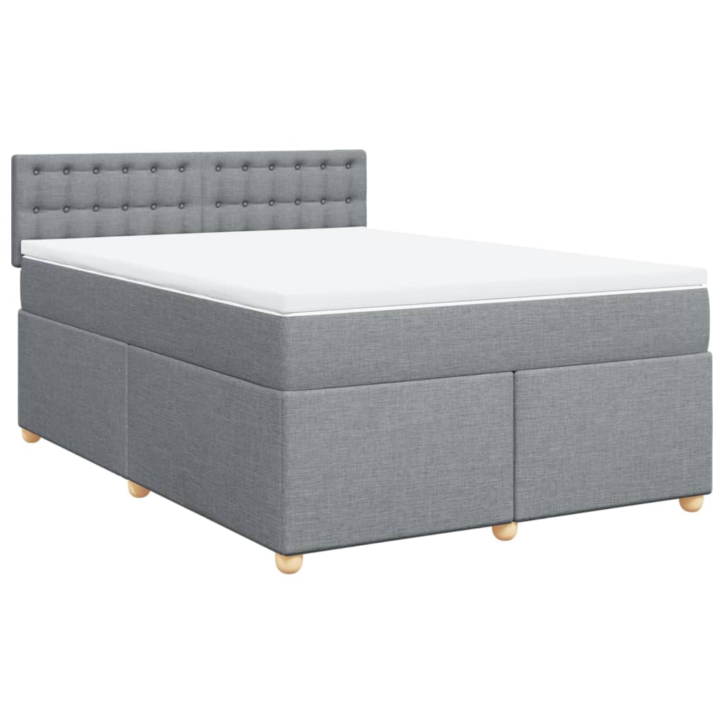 Boxspring met matras stof lichtgrijs 140x190 cm is nu te koop bij PeponiXL, paradijselijk wonen!