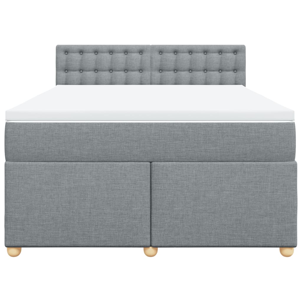 Boxspring met matras stof lichtgrijs 140x190 cm is nu te koop bij PeponiXL, paradijselijk wonen!