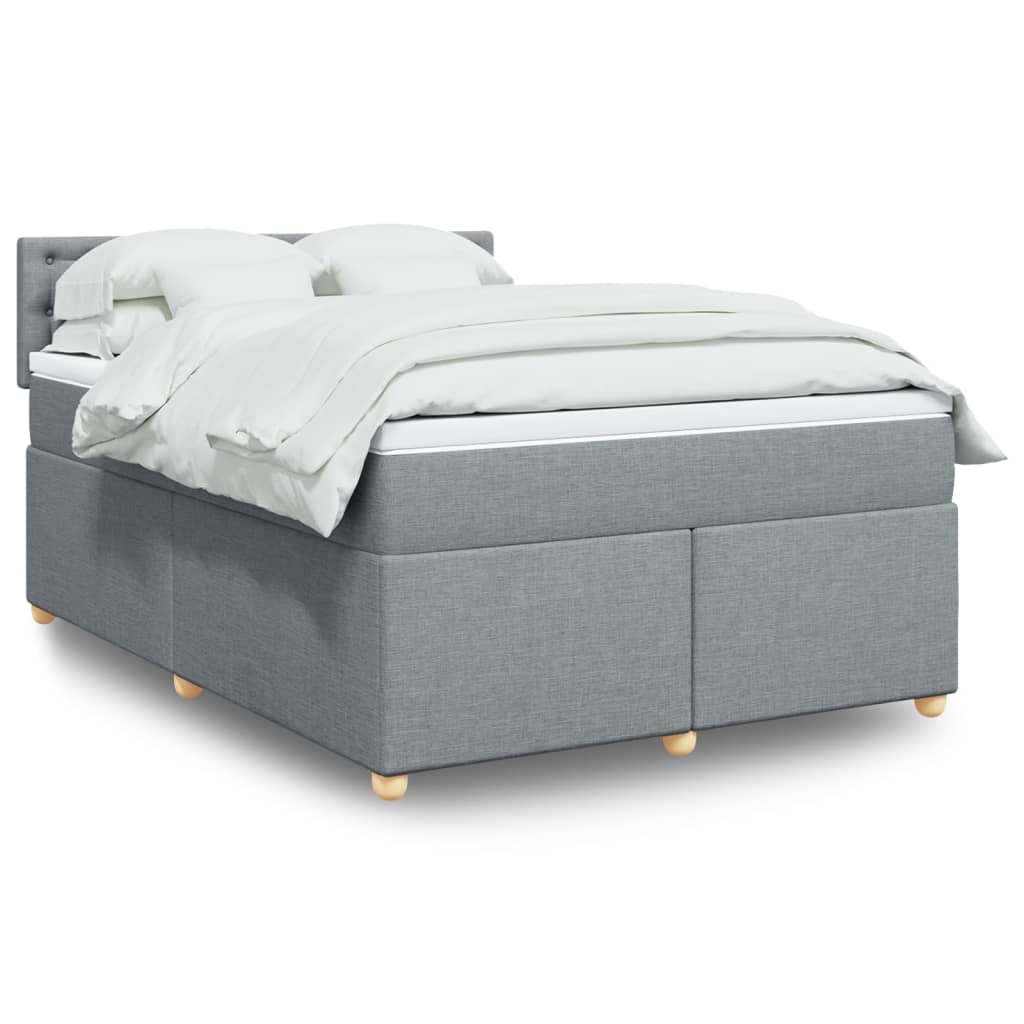 Boxspring met matras stof lichtgrijs 140x190 cm is nu te koop bij PeponiXL, paradijselijk wonen!