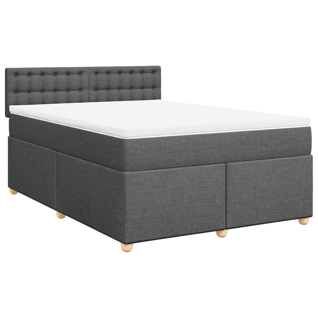 Boxspring met matras stof donkergrijs 140x190 cm is nu te koop bij PeponiXL, paradijselijk wonen!