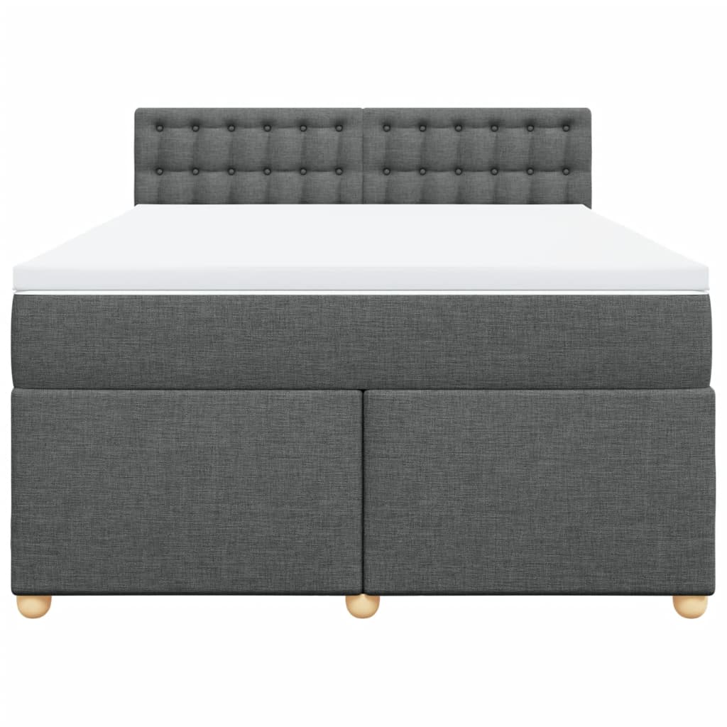 Boxspring met matras stof donkergrijs 140x190 cm is nu te koop bij PeponiXL, paradijselijk wonen!