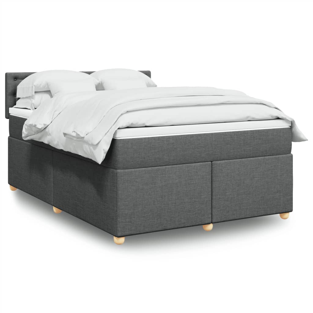 Boxspring met matras stof donkergrijs 140x190 cm is nu te koop bij PeponiXL, paradijselijk wonen!