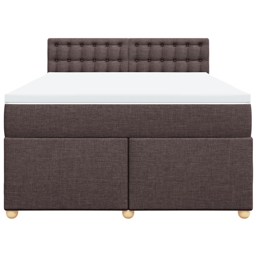 Boxspring met matras stof donkerbruin 140x190 cm is nu te koop bij PeponiXL, paradijselijk wonen!