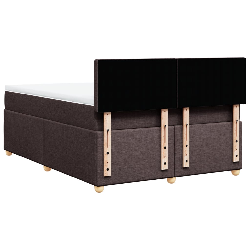 Boxspring met matras stof donkerbruin 140x190 cm is nu te koop bij PeponiXL, paradijselijk wonen!
