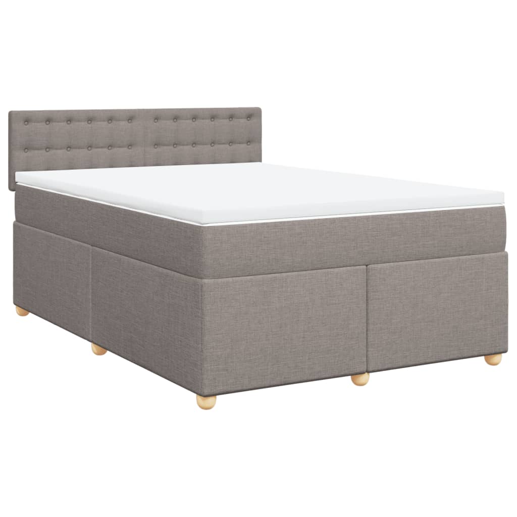 Boxspring met matras stof taupe 140x190 cm is nu te koop bij PeponiXL, paradijselijk wonen!