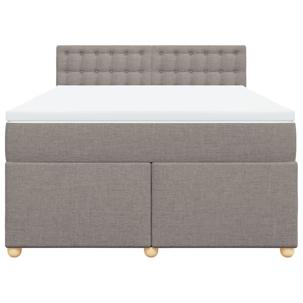Boxspring met matras stof taupe 140x190 cm is nu te koop bij PeponiXL, paradijselijk wonen!