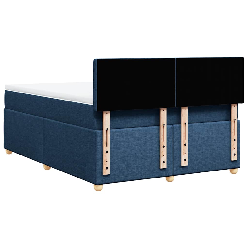 Boxspring met matras stof blauw 140x190 cm is nu te koop bij PeponiXL, paradijselijk wonen!