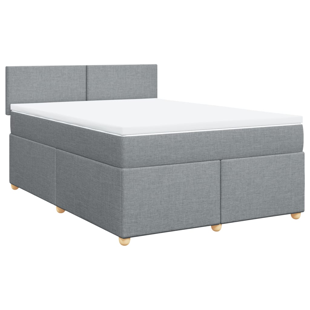 Boxspring met matras stof lichtgrijs 140x200 cm is nu te koop bij PeponiXL, paradijselijk wonen!