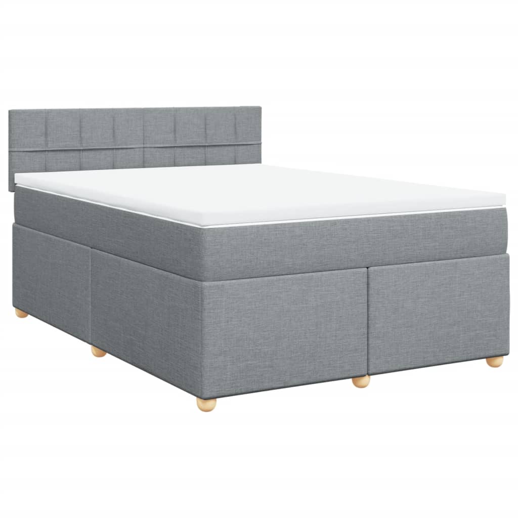 Boxspring met matras stof lichtgrijs 140x200 cm is nu te koop bij PeponiXL, paradijselijk wonen!
