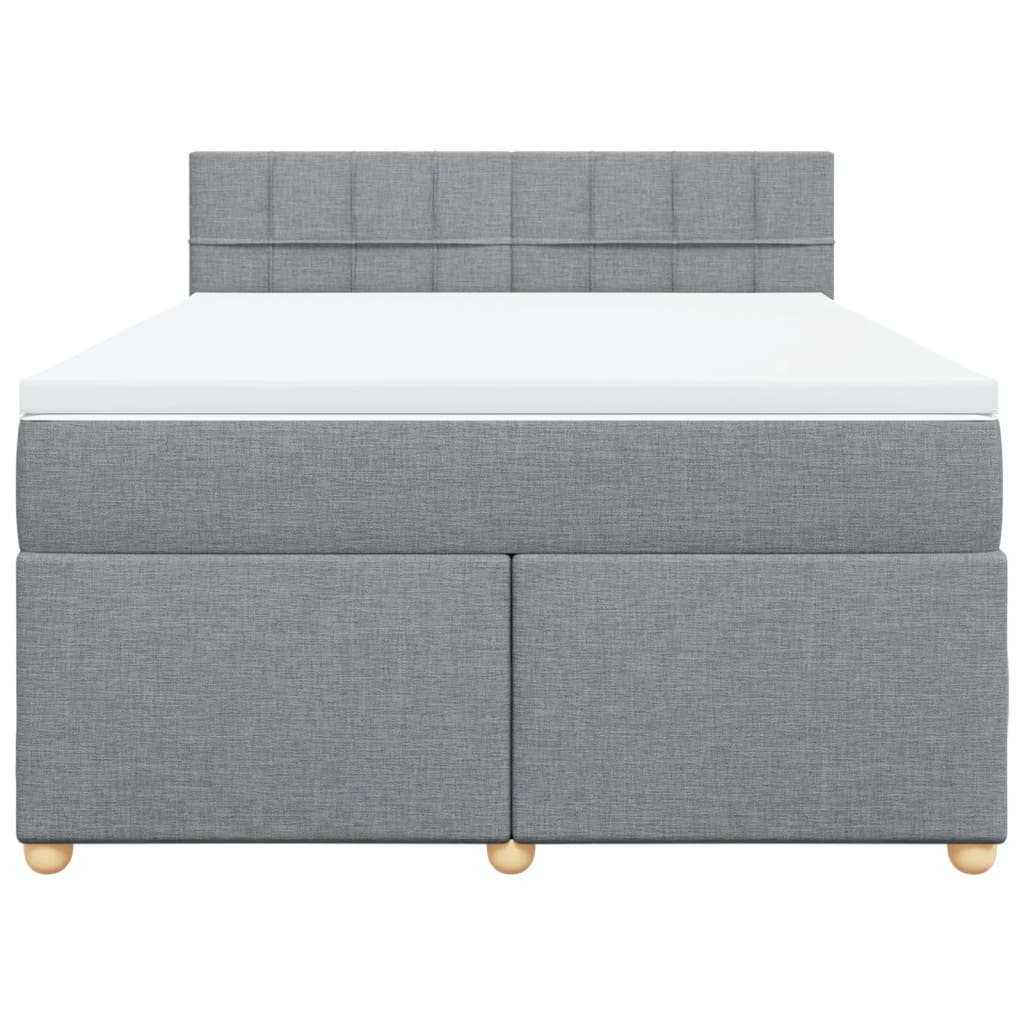 Boxspring met matras stof lichtgrijs 140x200 cm is nu te koop bij PeponiXL, paradijselijk wonen!