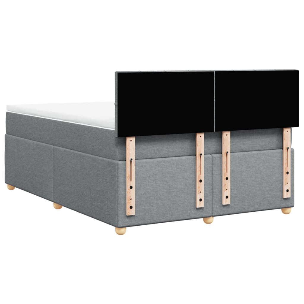 Boxspring met matras stof lichtgrijs 140x200 cm is nu te koop bij PeponiXL, paradijselijk wonen!