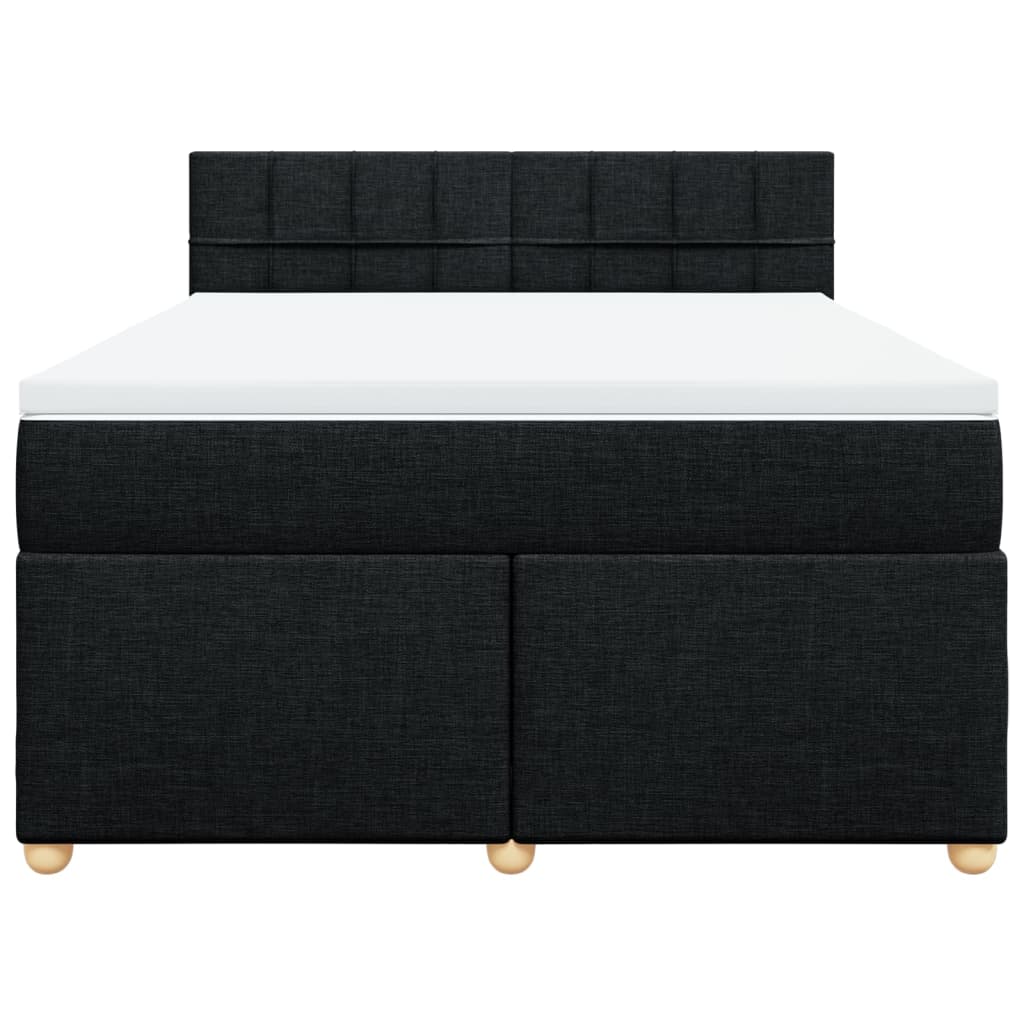 Boxspring met matras stof zwart 140x200 cm is nu te koop bij PeponiXL, paradijselijk wonen!