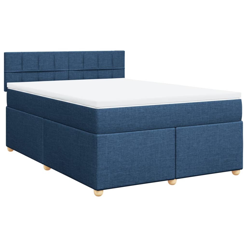 Boxspring met matras stof blauw 140x200 cm is nu te koop bij PeponiXL, paradijselijk wonen!