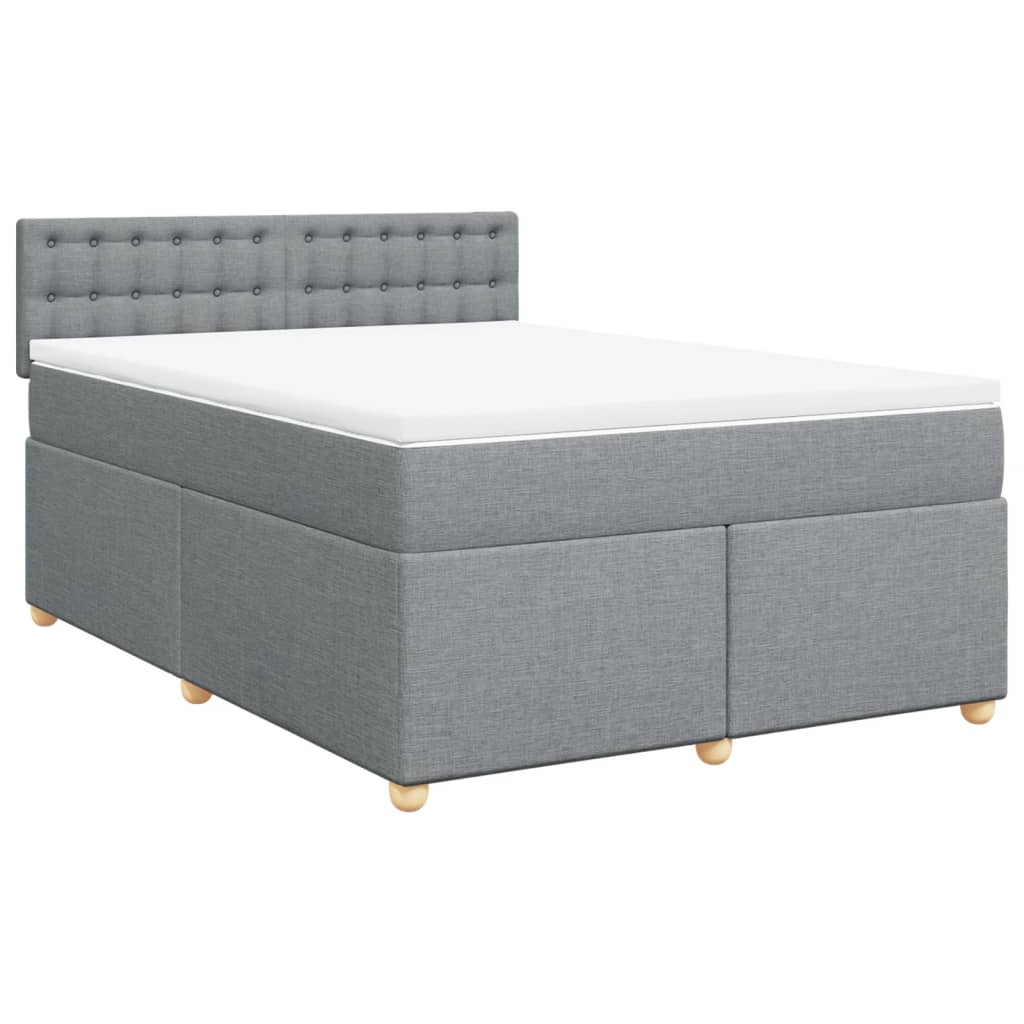 Boxspring met matras stof lichtgrijs 140x200 cm is nu te koop bij PeponiXL, paradijselijk wonen!