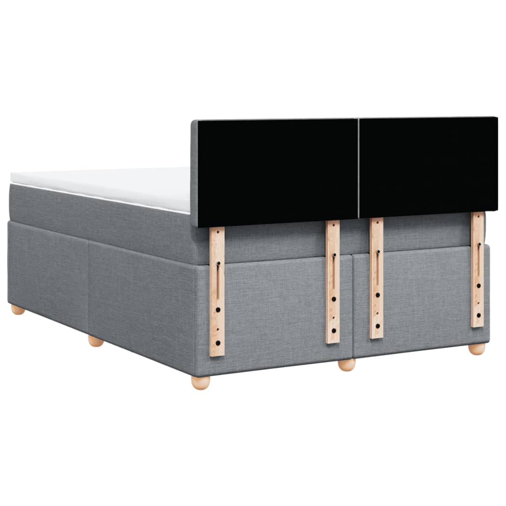 Boxspring met matras stof lichtgrijs 140x200 cm is nu te koop bij PeponiXL, paradijselijk wonen!