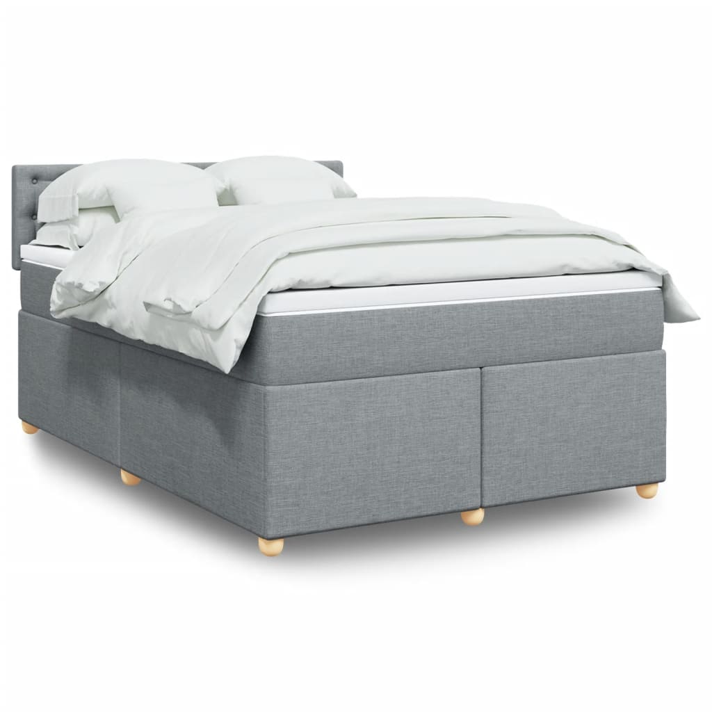 Boxspring met matras stof lichtgrijs 140x200 cm is nu te koop bij PeponiXL, paradijselijk wonen!