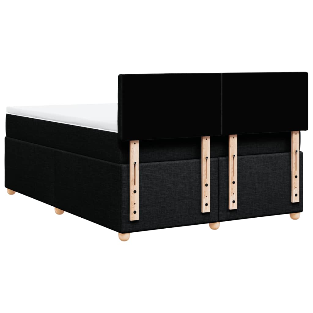 Boxspring met matras stof zwart 140x200 cm is nu te koop bij PeponiXL, paradijselijk wonen!