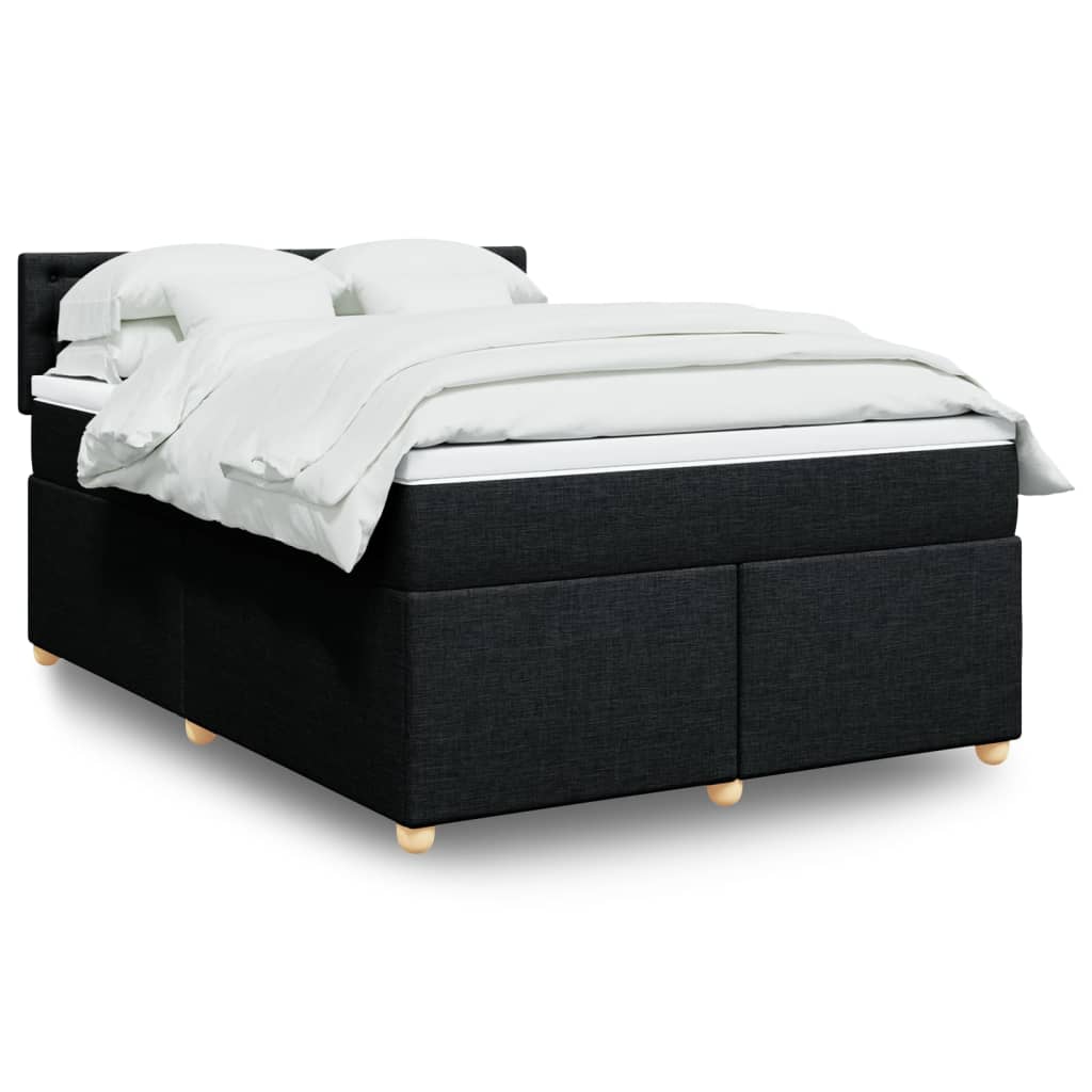 Boxspring met matras stof zwart 140x200 cm is nu te koop bij PeponiXL, paradijselijk wonen!