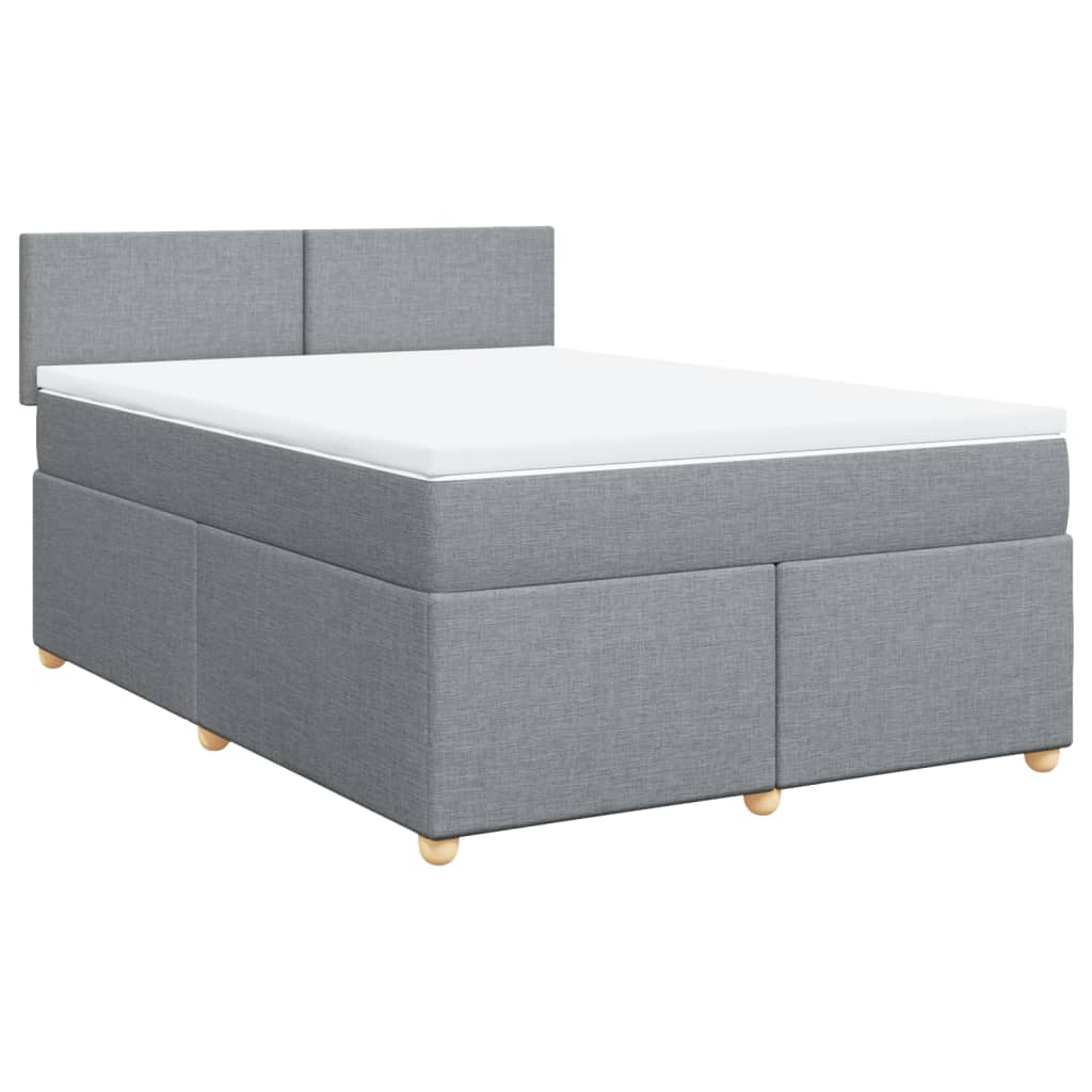 Boxspring met matras stof lichtgrijs 160x200 cm is nu te koop bij PeponiXL, paradijselijk wonen!