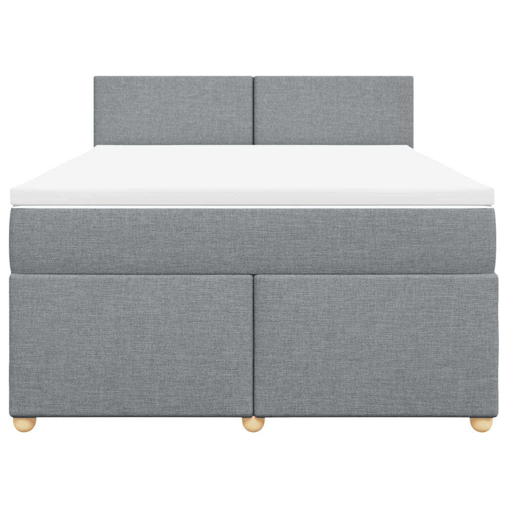 Boxspring met matras stof lichtgrijs 160x200 cm is nu te koop bij PeponiXL, paradijselijk wonen!