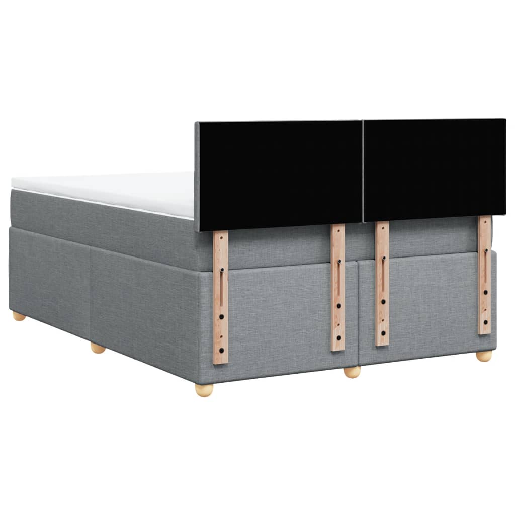 Boxspring met matras stof lichtgrijs 160x200 cm is nu te koop bij PeponiXL, paradijselijk wonen!