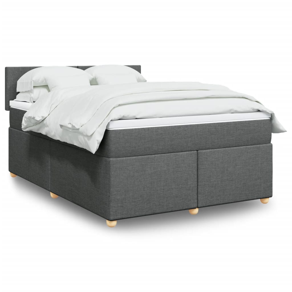 Boxspring met matras stof donkergrijs 160x200 cm is nu te koop bij PeponiXL, paradijselijk wonen!