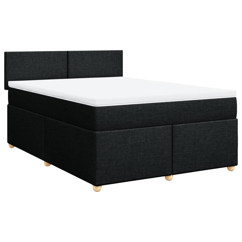 Boxspring met matras stof zwart 160x200 cm is nu te koop bij PeponiXL, paradijselijk wonen!