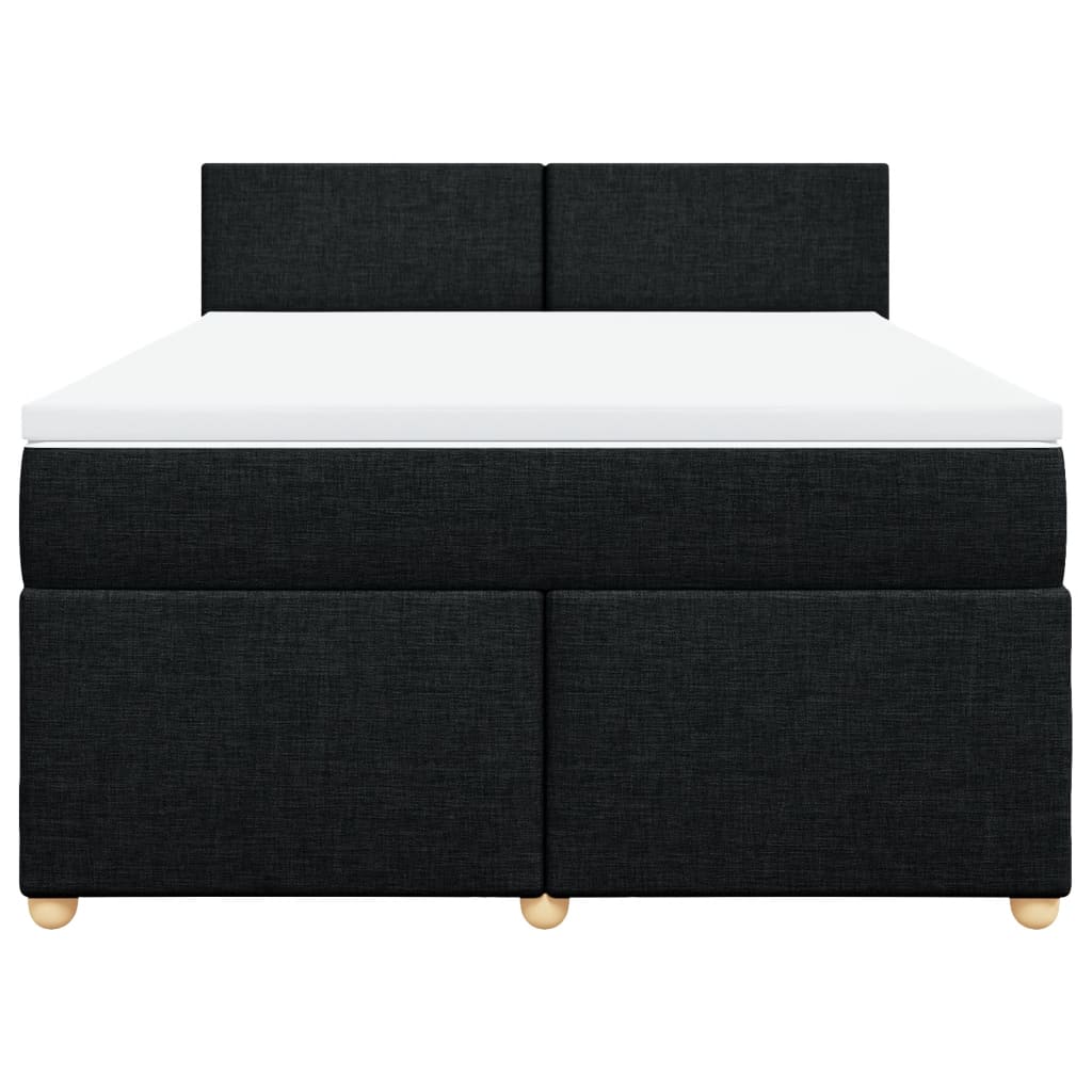 Boxspring met matras stof zwart 160x200 cm is nu te koop bij PeponiXL, paradijselijk wonen!