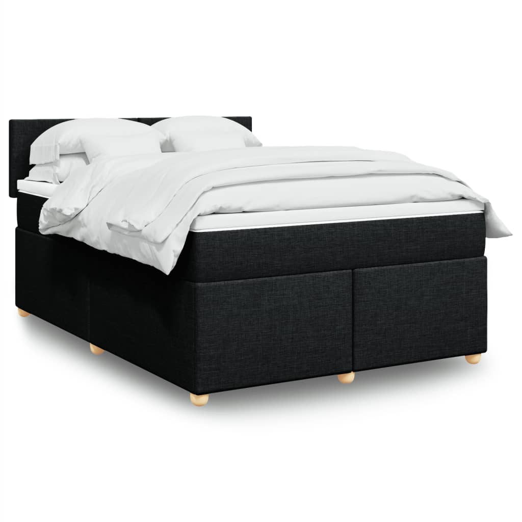 Boxspring met matras stof zwart 160x200 cm is nu te koop bij PeponiXL, paradijselijk wonen!