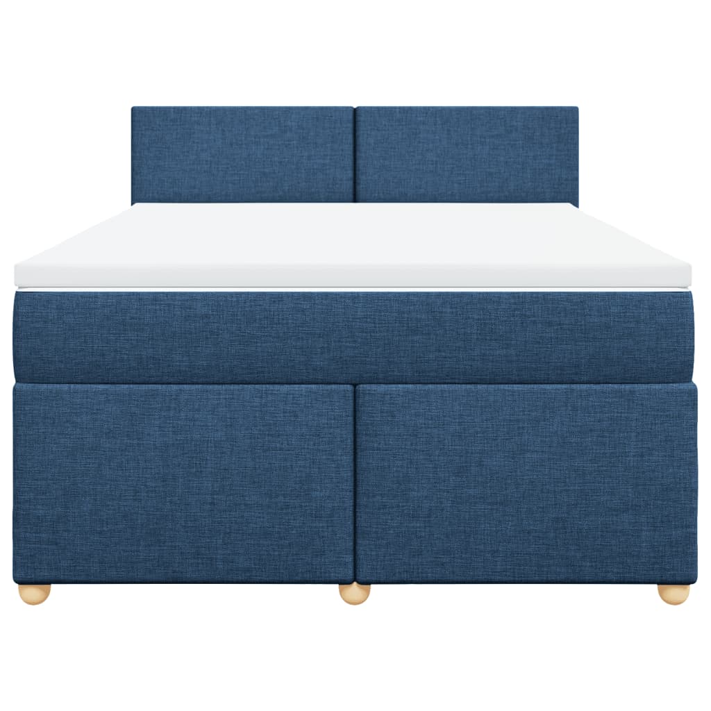 Boxspring met matras stof blauw 160x200 cm is nu te koop bij PeponiXL, paradijselijk wonen!