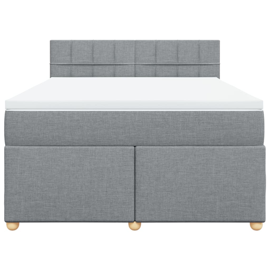 Boxspring met matras stof lichtgrijs 160x200 cm is nu te koop bij PeponiXL, paradijselijk wonen!