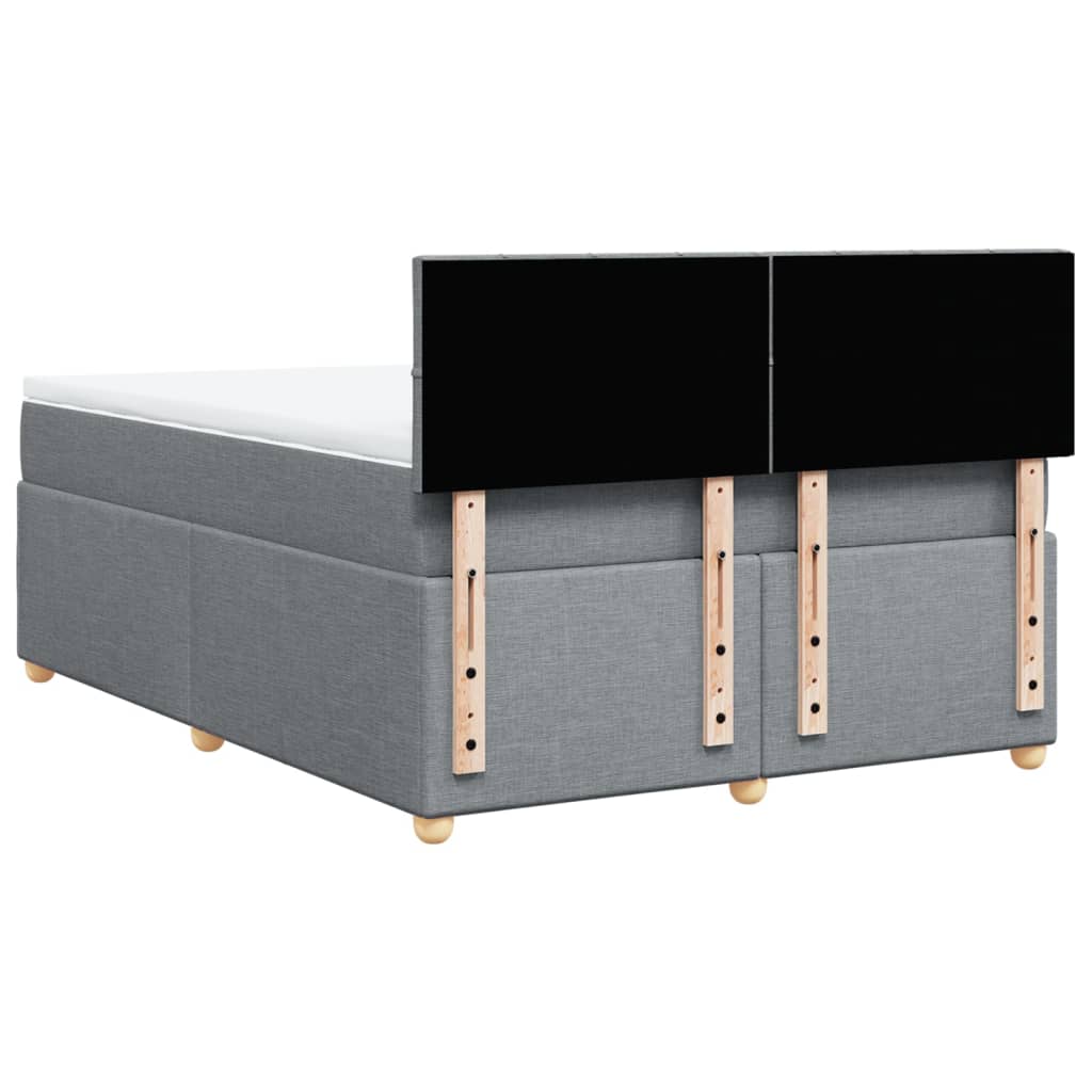 Boxspring met matras stof lichtgrijs 160x200 cm is nu te koop bij PeponiXL, paradijselijk wonen!
