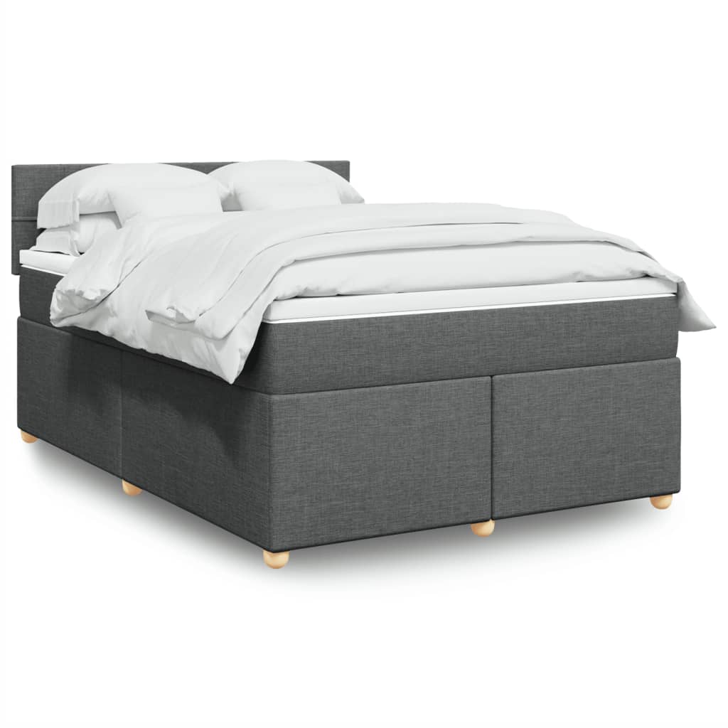 Boxspring met matras stof donkergrijs 160x200 cm is nu te koop bij PeponiXL, paradijselijk wonen!