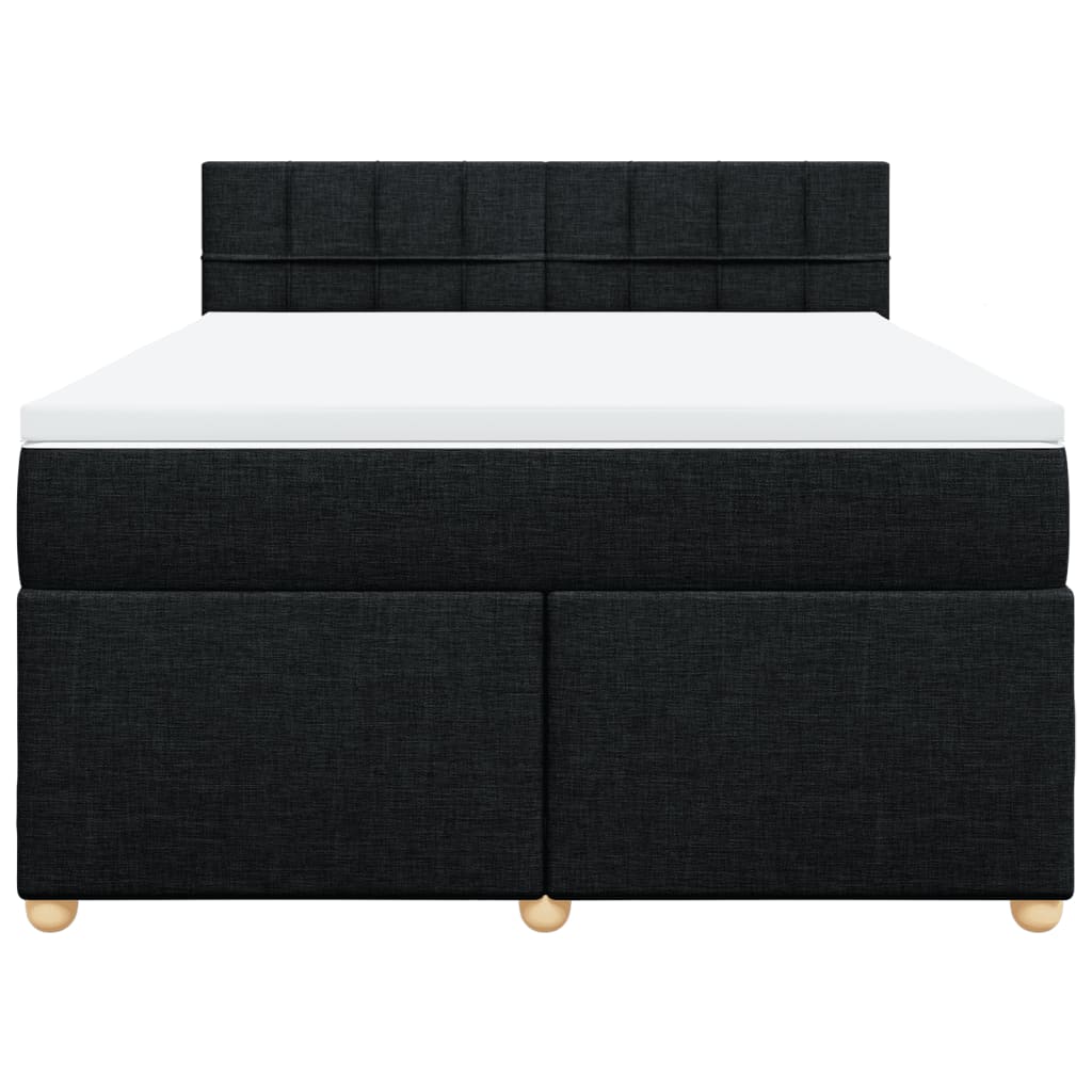 Boxspring met matras stof zwart 160x200 cm is nu te koop bij PeponiXL, paradijselijk wonen!