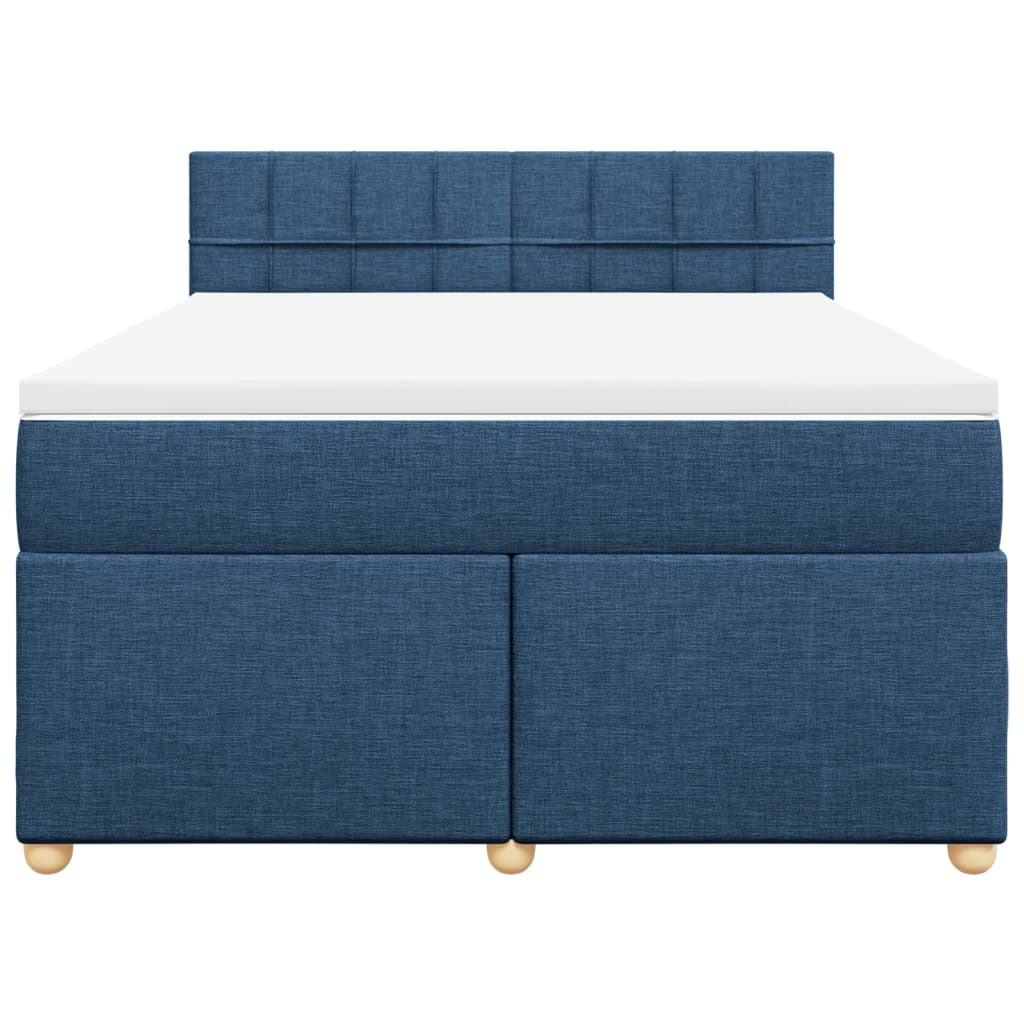 Boxspring met matras stof blauw 160x200 cm is nu te koop bij PeponiXL, paradijselijk wonen!