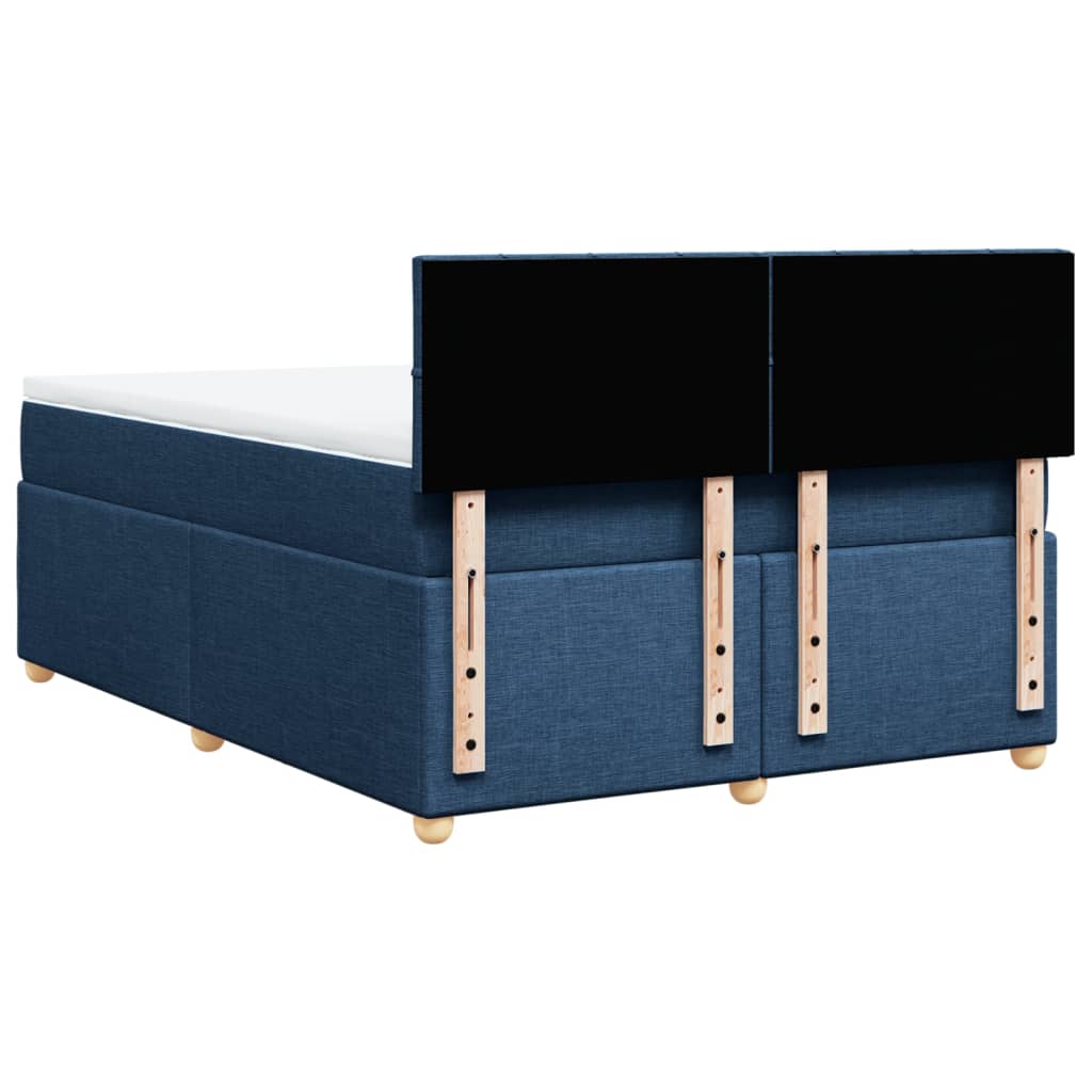 Boxspring met matras stof blauw 160x200 cm is nu te koop bij PeponiXL, paradijselijk wonen!