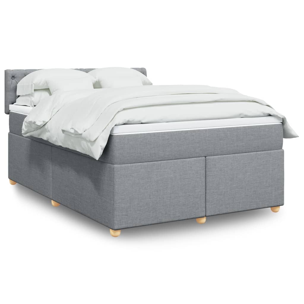 Boxspring met matras stof lichtgrijs 160x200 cm is nu te koop bij PeponiXL, paradijselijk wonen!