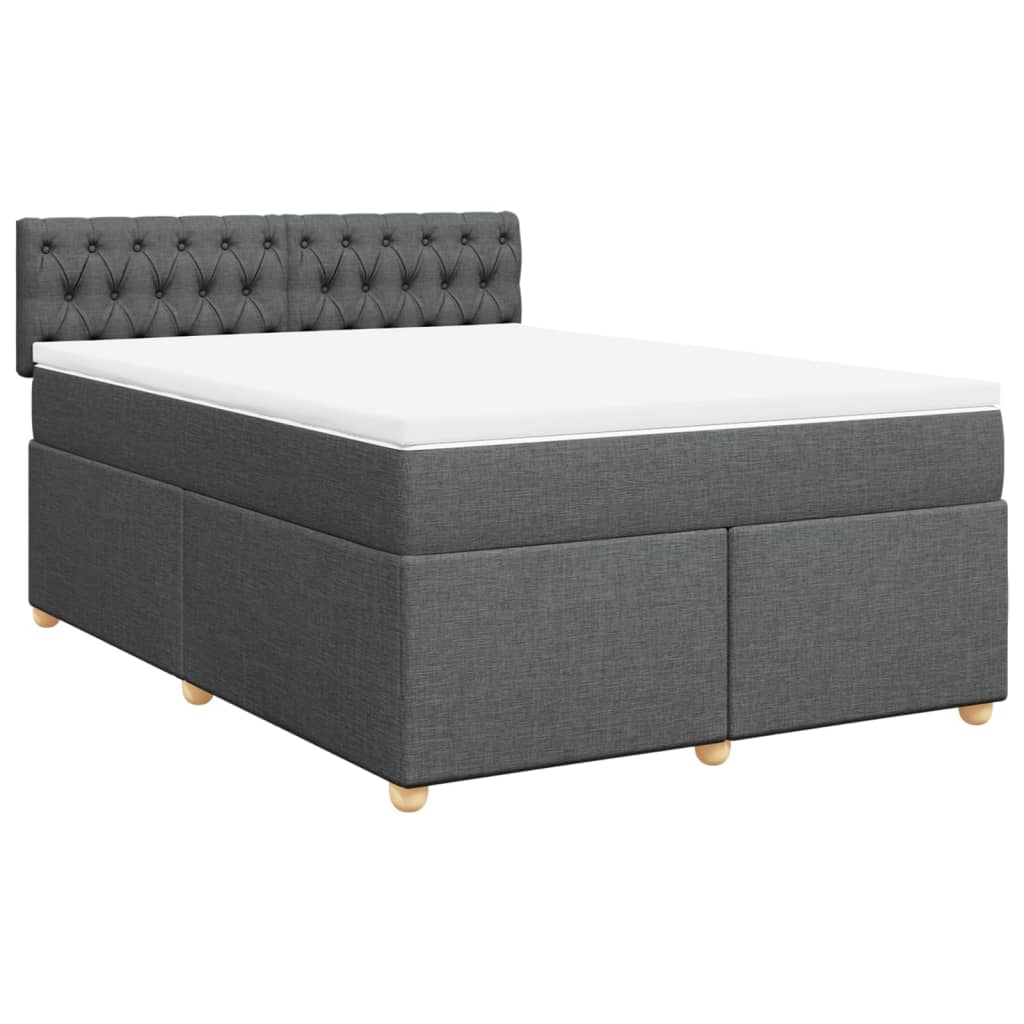 Boxspring met matras stof donkergrijs 160x200 cm is nu te koop bij PeponiXL, paradijselijk wonen!