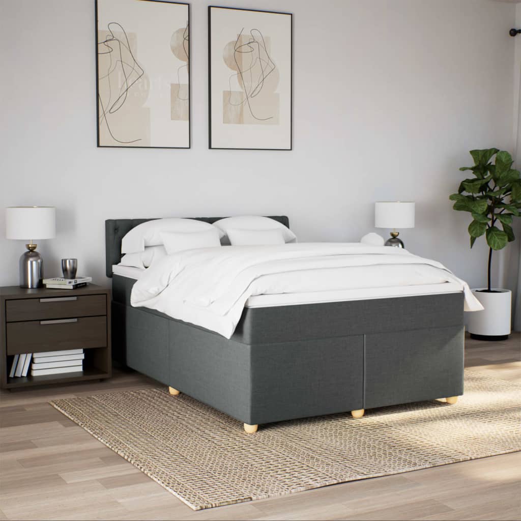 Boxspring met matras stof donkergrijs 160x200 cm is nu te koop bij PeponiXL, paradijselijk wonen!
