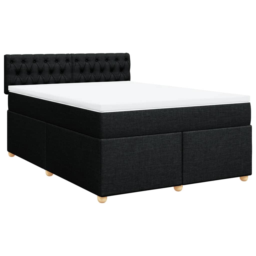 Boxspring met matras stof zwart 160x200 cm is nu te koop bij PeponiXL, paradijselijk wonen!