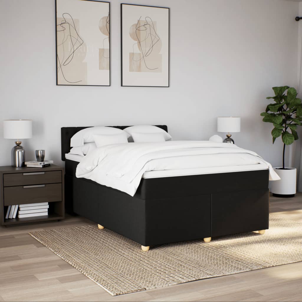 Boxspring met matras stof zwart 160x200 cm is nu te koop bij PeponiXL, paradijselijk wonen!