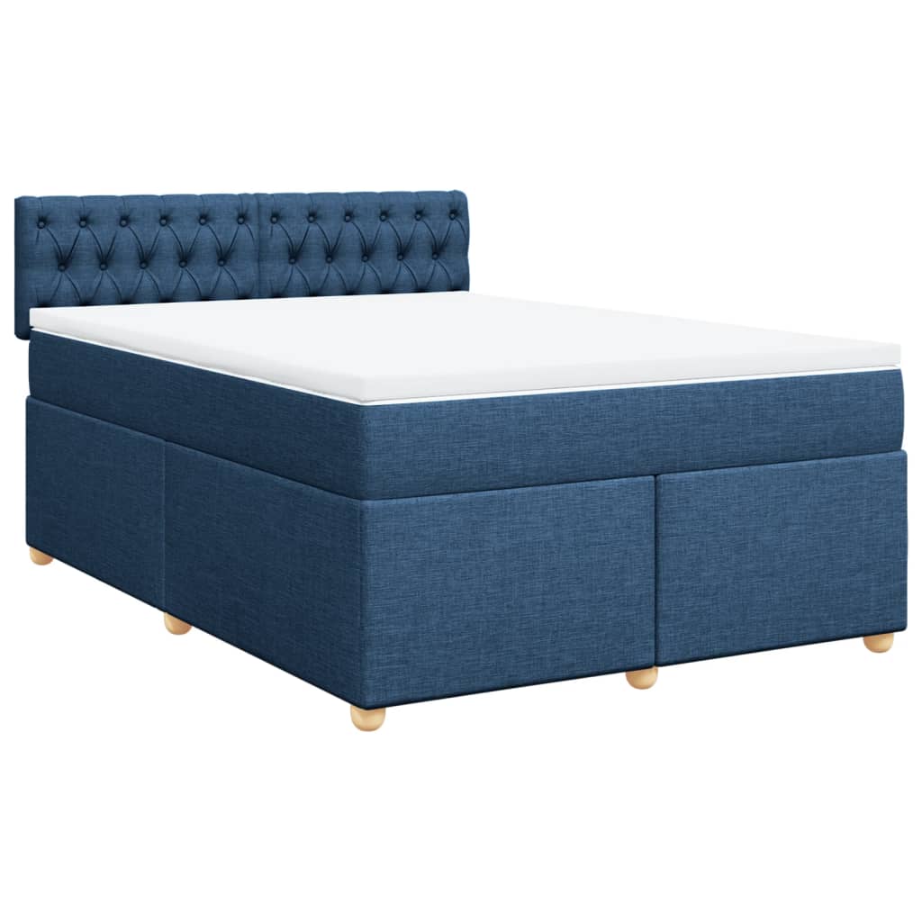 Boxspring met matras stof blauw 160x200 cm is nu te koop bij PeponiXL, paradijselijk wonen!