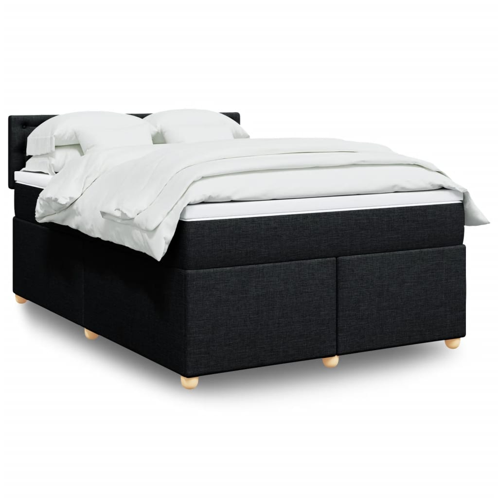 Boxspring met matras stof zwart 160x200 cm is nu te koop bij PeponiXL, paradijselijk wonen!