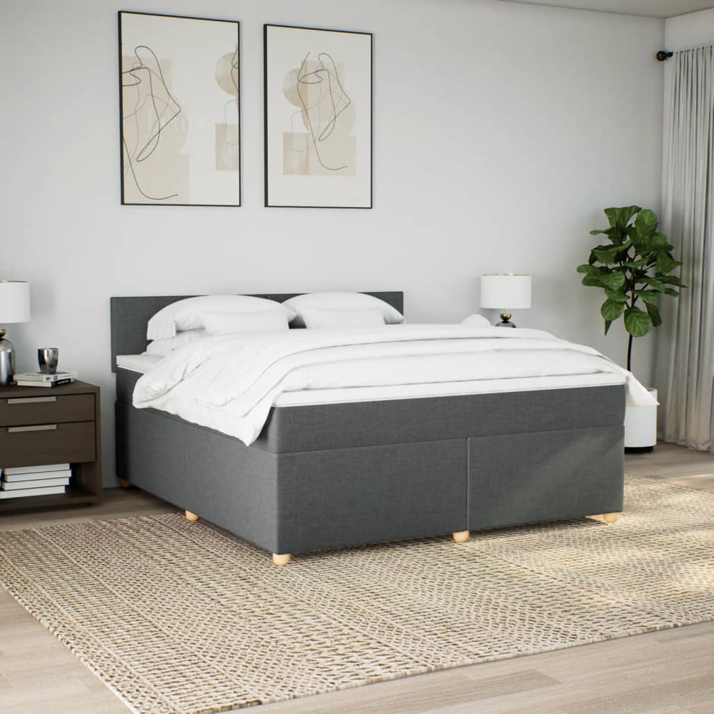 Boxspring met matras stof donkergrijs 180x200 cm is nu te koop bij PeponiXL, paradijselijk wonen!